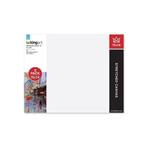 KINGART White 11"x14" Stretched Artist Canvas, Pack of 8, Gesso Primed - 100% Cotton Rectangular Canvases, 5/8" Profile, Art Supplies for Oil and Acrylic Painting