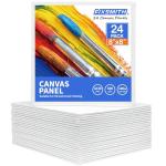 FIXSMITH Canvas Boards for Painting 8x8 Inch, Super Value 24 Pack Paint Canvases, White Blank Canvas Panels, 100% Cotton Primed, Painting Art Supplies
