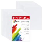 Simetufy 24 Pack Flat Canvas Boards for Painting 11x14 Inch Blank Canvas Panels, Gesso Primed Acid-Free 100% Cotton for Acrylics Oil Watercolor Tempera Paint