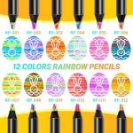 Yangmei Stocking Stuffers, Stocking Stuffers for Teen Girls,12 Rainbow Colored Pencils, Teen Girl Gifts Trendy Stuff, Art Supplies for Kids 9-12, Gifts for 5-12 Year Old Girl, Arts and Crafts for Kids