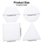 Aodaer 12 Pieces Stretched Canvas for Painting 6 Inch Blank Canvas Panels Triangle Square Hexagon Round Shape Canvases Boards Art Supplies for Acrylic Pouring Oil Painting