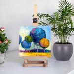 Aodaer 12 Pieces Stretched Canvas for Painting 6 Inch Blank Canvas Panels Triangle Square Hexagon Round Shape Canvases Boards Art Supplies for Acrylic Pouring Oil Painting