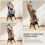 YOKUGO H Frame Artist Easels for Painting, Large Beech Wood Painting Easel with Storage Drawer Floor Standing Easel Stand for Adults, Foldable & Adjustable Studio Canvas Art Stand, Walnut