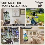 YOKUGO H Frame Artist Easels for Painting, Large Beech Wood Painting Easel with Storage Drawer Floor Standing Easel Stand for Adults, Foldable & Adjustable Studio Canvas Art Stand, Walnut