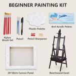 YOKUGO H Frame Artist Easels for Painting, Large Beech Wood Painting Easel with Storage Drawer Floor Standing Easel Stand for Adults, Foldable & Adjustable Studio Canvas Art Stand, Walnut