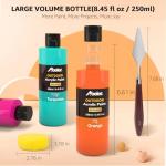 ABEIER Outdoor Acrylic Paint Set, 15 Vibrant Colors (8.45oz/250ml Large Bottles), Waterproof & UV Resistant Outdoor Paint for Rocks, Wood, Walls, Garden Statues, Professional Bulk Art Supplies