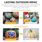 ABEIER Outdoor Acrylic Paint Set, 15 Vibrant Colors (8.45oz/250ml Large Bottles), Waterproof & UV Resistant Outdoor Paint for Rocks, Wood, Walls, Garden Statues, Professional Bulk Art Supplies