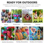 ABEIER Outdoor Acrylic Paint Set, 15 Vibrant Colors (8.45oz/250ml Large Bottles), Waterproof & UV Resistant Outdoor Paint for Rocks, Wood, Walls, Garden Statues, Professional Bulk Art Supplies