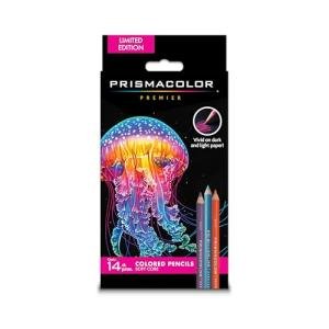Prismacolor Premier Colored Pencils, Soft Core, Assorted Colors for Dark Paper, Limited Edition, 14 Count - Drawing, Coloring, Creative, Art Supplies, Holiday Gift