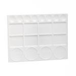MAHITOI Palette for Watercolors, Oil & Acrylic Paints, Mix & Separate Colors, White, Art 20 Wells, 13” x 10” 4 slated Squares, 4 Squares, 4 Large circulars, and 8 Small Circular Wells for All Levels