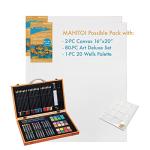 MAHITOI Palette for Watercolors, Oil & Acrylic Paints, Mix & Separate Colors, White, Art 20 Wells, 13” x 10” 4 slated Squares, 4 Squares, 4 Large circulars, and 8 Small Circular Wells for All Levels