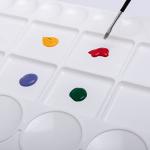 MAHITOI Palette for Watercolors, Oil & Acrylic Paints, Mix & Separate Colors, White, Art 20 Wells, 13” x 10” 4 slated Squares, 4 Squares, 4 Large circulars, and 8 Small Circular Wells for All Levels