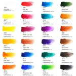 Paul Rubens Watercolor Paint Set Full Pan, 24 Vivid Colors Water Coloring Paint in Pocket Box with Metal Ring, High Transparency Intense and Durable, No Chalky, Perfect for Students, Beginners