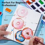 Paul Rubens Watercolor Paint Set Full Pan, 24 Vivid Colors Water Coloring Paint in Pocket Box with Metal Ring, High Transparency Intense and Durable, No Chalky, Perfect for Students, Beginners