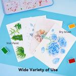 Paul Rubens Watercolor Paint Set Full Pan, 24 Vivid Colors Water Coloring Paint in Pocket Box with Metal Ring, High Transparency Intense and Durable, No Chalky, Perfect for Students, Beginners