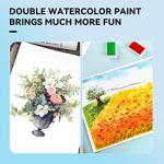 Paul Rubens Watercolor Paint Set Full Pan, 24 Vivid Colors Water Coloring Paint in Pocket Box with Metal Ring, High Transparency Intense and Durable, No Chalky, Perfect for Students, Beginners