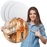 Ireer 4 Pcs 16 Inch Round Canvas Stretched Canvases for Painting Blank Large Round Canvas Panels White Quality Circle Canvas Board for Oil Acrylic Pouring Gouache Crafts Art…