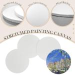 Ireer 4 Pcs 16 Inch Round Canvas Stretched Canvases for Painting Blank Large Round Canvas Panels White Quality Circle Canvas Board for Oil Acrylic Pouring Gouache Crafts Art…