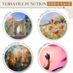 Ireer 4 Pcs 16 Inch Round Canvas Stretched Canvases for Painting Blank Large Round Canvas Panels White Quality Circle Canvas Board for Oil Acrylic Pouring Gouache Crafts Art…