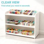 FAMOVELL 6 Qt Clear Plastic Storage Bins Containers with Lids, Arts Crafts Organizers and Storage, Stackable Containers for A4 Paper File Scrapbook Documents for Home Office and School Supplies 2 Pack