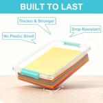 FAMOVELL 6 Qt Clear Plastic Storage Bins Containers with Lids, Arts Crafts Organizers and Storage, Stackable Containers for A4 Paper File Scrapbook Documents for Home Office and School Supplies 2 Pack