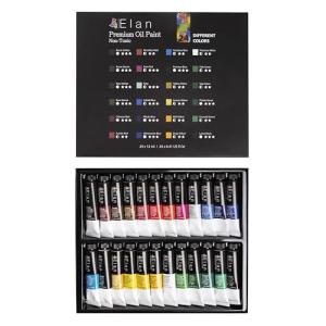 Elan Professional Oil Paint Set, 24 Vibrant Colors Mini Tubes 0.4fl oz, Non-toxic Oil Paints for Canvas Painting, Art Paints for Adults & Artists