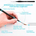 PSISO 10 PCS Miniature Paint Brushes Kit, Fine Detail Painting Brush Micro Professional Tiny Paints Brush Set for Watercolor, Oil, Face, Acrylic, Nail, Line Drawing, Scale Model Painting