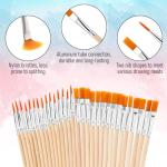 cobee 30 Pcs Paint Brushes Set, Nylon Hair Brush Set Artist Paint Brushes Round Pointed Tip Paintbrushes Face Paintbrush for Acrylic Oil Watercolor Painting Drawing Figurines