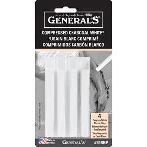Compressed Charcoal Sticks 4/Pkg-White - 2B, 4B & 6B3