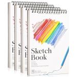 4 Pack Small Sketch Books, 5.5 x 8.5 Inch Mini Sketchbook, 68lb/100gsm Spiral Bound Small Sketch Pad, Acid Free Art Supplies Drawing Painting Sketchbook for Kids, Beginners, Artists & Easter Gift