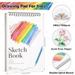 4 Pack Small Sketch Books, 5.5 x 8.5 Inch Mini Sketchbook, 68lb/100gsm Spiral Bound Small Sketch Pad, Acid Free Art Supplies Drawing Painting Sketchbook for Kids, Beginners, Artists & Easter Gift
