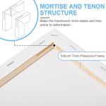 ESRICH Stretched Canvas for Painting 11x14 Inch, 2 Pack Blank Canvas -5/8 in Profile Primed White Canvases for Painting for Oil & Acrylic Paint.