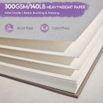 KOVIEDE 100% Cotton Watercolor Paper Pad 3 Pack (90 Sheets) Cold Press 140lb/300gsm Spiral Bound Watercolor Sketchbook, Artist Quality Art Journal Supplies (Floral-3 Pack, 5.5“x8.5)