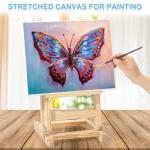 ESRICH Stretched Canvas for Painting 11x14 Inch, 2 Pack Blank Canvas -5/8 in Profile Primed White Canvases for Painting for Oil & Acrylic Paint.