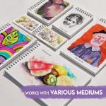 KOVIEDE 100% Cotton Watercolor Paper Pad 3 Pack (90 Sheets) Cold Press 140lb/300gsm Spiral Bound Watercolor Sketchbook, Artist Quality Art Journal Supplies (Floral-3 Pack, 5.5“x8.5)