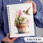 KOVIEDE 100% Cotton Watercolor Paper Pad 3 Pack (90 Sheets) Cold Press 140lb/300gsm Spiral Bound Watercolor Sketchbook, Artist Quality Art Journal Supplies (Floral-3 Pack, 5.5“x8.5)