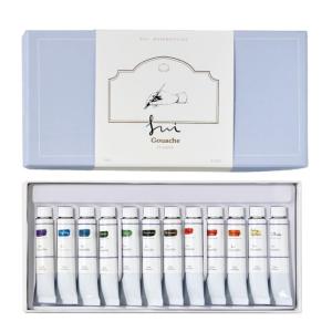 SUI Gouache Watercolor Gouache Paint Set – 12 Professional Artist Colors (7.5ml Tubes) Portable Painting for Watercolor, Gouache, Illustration & Travel Art