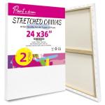 Stretched Canvas for Painting, 2Pack 24X36 Large Canvas for Painting, 12Oz Triple Primed 2/3" Profile Cotton Professional Artist Quality Blank Canvas Frame, Art Canvas for Oil,Acrylic Paint,Gouache