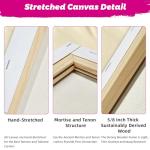 Stretched Canvas for Painting, 2Pack 24X36 Large Canvas for Painting, 12Oz Triple Primed 2/3" Profile Cotton Professional Artist Quality Blank Canvas Frame, Art Canvas for Oil,Acrylic Paint,Gouache