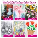 Stretched Canvas for Painting, 2Pack 24X36 Large Canvas for Painting, 12Oz Triple Primed 2/3" Profile Cotton Professional Artist Quality Blank Canvas Frame, Art Canvas for Oil,Acrylic Paint,Gouache