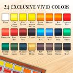 Pinturale Arts Watercolor Set Professional | 24 Richly Pigmented Colors (XL Pans) in Wooden Box | Artist Grade Watercolor Professional Paint Set