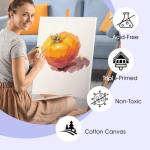 ESRICH Stretched Canvas for Painting 12x16 Inch, 10 Pack Blank Canvas -5/8 in Profile Primed Cotton White Canvases for Painting for Oil & Acrylic Paint