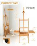 Foldable & Adjustable Wooden Art Easel with Storage Drawer Trays,Beech Wooden Easel for Painting,Artist Easel Stand for Painting,Standing Wood Easel Stand for Adult Student Studio,Stand Up Floor Easel
