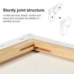 PHOENIX 12x16 Inch Pack of 2 Canvas - Stretched Canvases for Painting, 8 Oz Triple Primed 5/8 Inch Profile 100% Cotton White Blank Framed Canvas for Oil Acrylic & Pouring Art