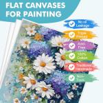 ESRICH 8x10 Canvas for Painting, 12 Pack Canvas Boards for Painting Primed Acid Free Blank Canvas Panels for Oil Paint, Watercolor, Acrylic Paint, Gouache and Tempera.