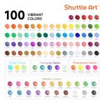 Shuttle Art 100 Colors Acrylic Paint, 2oz/60ml Bottles, Include 2 Sets of 12 Paint Brushes, 1 Art Sponge & Palette, Premium for Artists, Beginners & Kids on Canvas Rocks Wood Ceramic