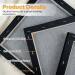 CONDA Black Stretched Canvas 11x14 inch 8 Pack Canvases for Painting, 100% Cotton, 8 oz Gesso-Primed, 5/8 Inch Profile Artist Canvas Value Bulk Pack for Acrylics, Oils Painting