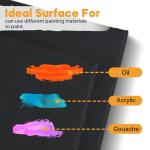 CONDA Black Stretched Canvas 11x14 inch 8 Pack Canvases for Painting, 100% Cotton, 8 oz Gesso-Primed, 5/8 Inch Profile Artist Canvas Value Bulk Pack for Acrylics, Oils Painting