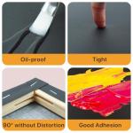 CONDA Black Stretched Canvas 11x14 inch 8 Pack Canvases for Painting, 100% Cotton, 8 oz Gesso-Primed, 5/8 Inch Profile Artist Canvas Value Bulk Pack for Acrylics, Oils Painting