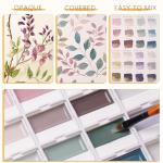 Fuumuui Watercolor Paint Set- 24-Color Opaque Semi-Moist Watercolor Paint, Gray Painting Sets Professional Art Supplies for Artists Adult Beginner Painters Amateur Hobbyists Painting